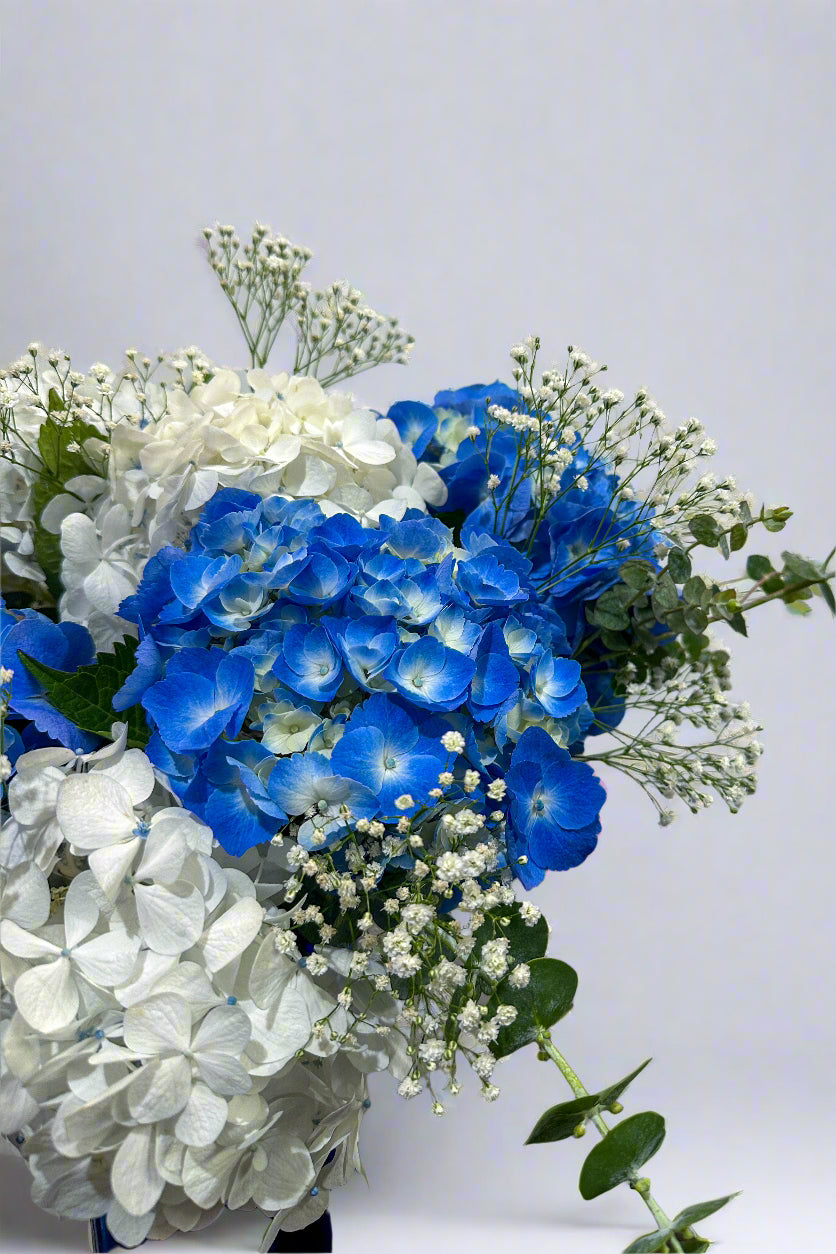 Blue & White Hydrangea Bouquet