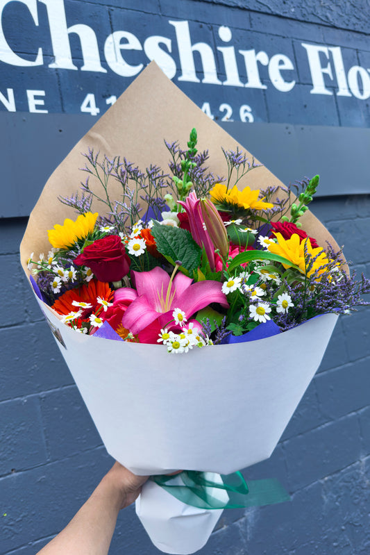 Beautifully arranged bright bouquet