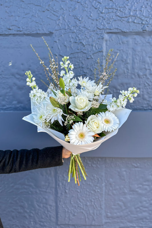 Green and White Bouquet Front