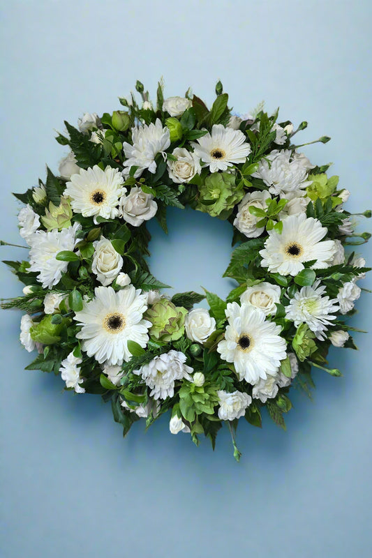 Green and White Wreath