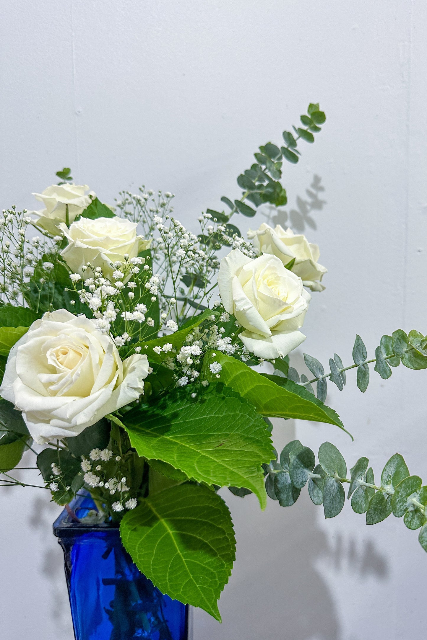 Half Dozen White Roses