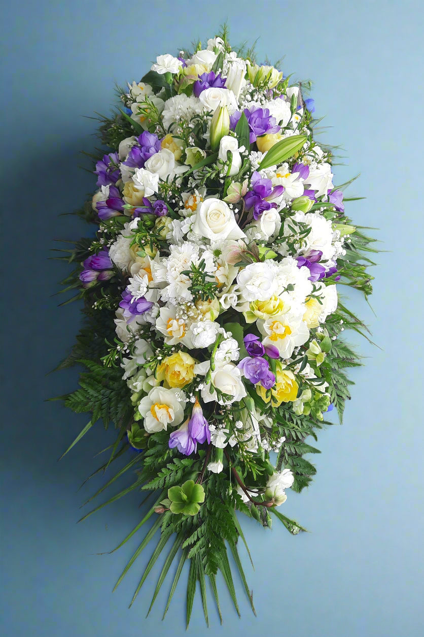 Lavender & White Casket Spray