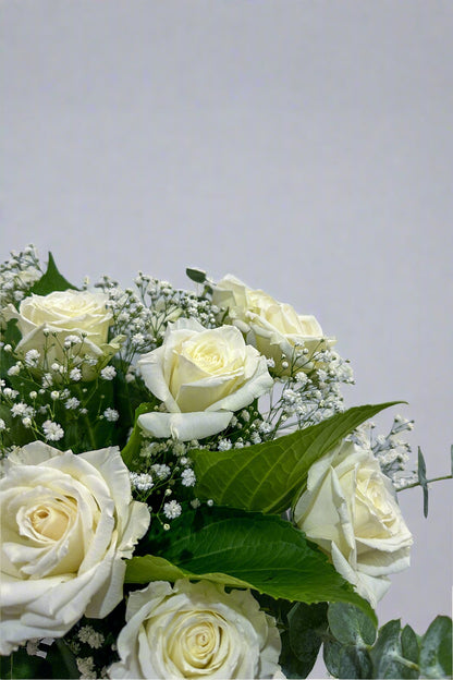 One Dozen White Roses