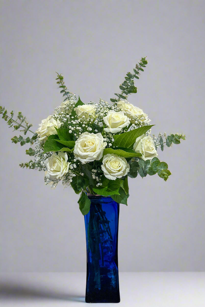 One Dozen White Roses