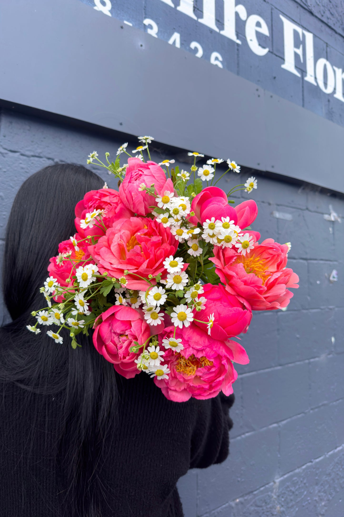 Peach Coral Peony Bouquet