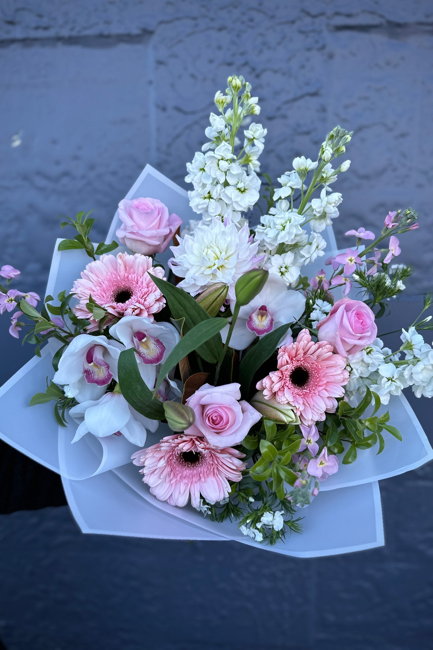 Pink and White Bouquet - Close-up View