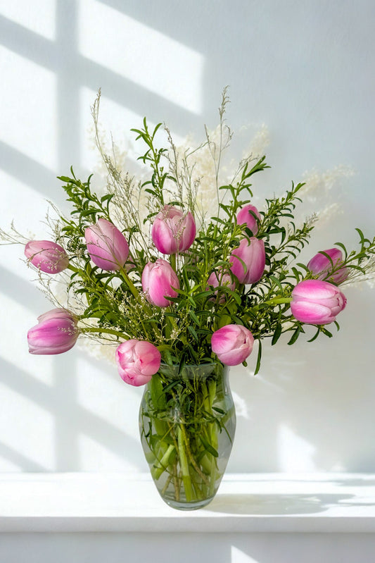 tulip bouquet in a vase